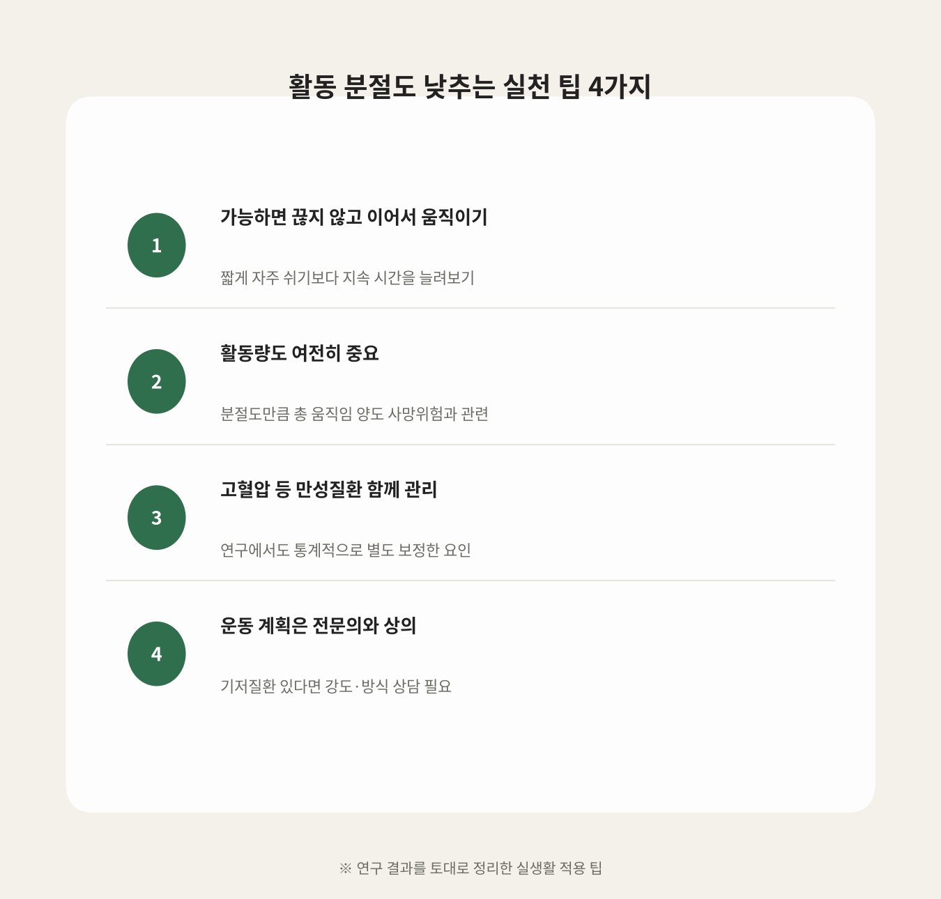 활동 분절도 낮추는 실천 팁 4가지